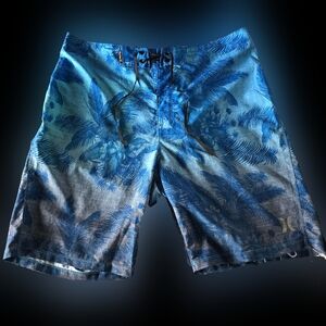 Hurley Men's Phantom Colin Blue Hibiscus Boardshorts - Size 34